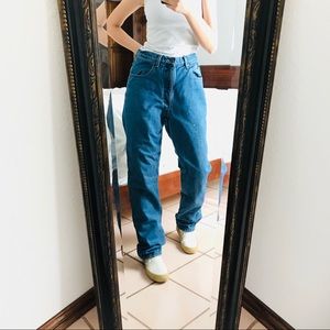 VTG L.L. BEAN HIGH WAISTED POLYESTER LINED JEANS